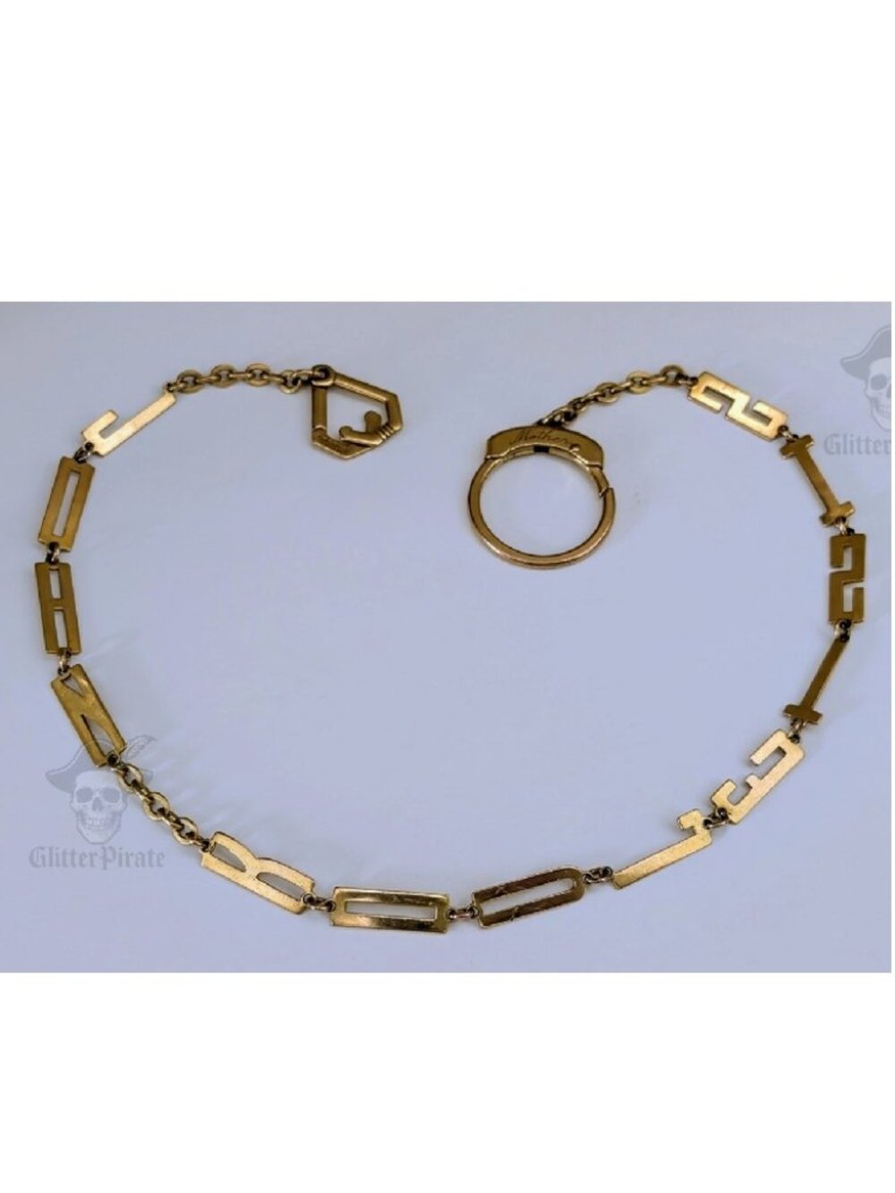 SOLD SOLD1930s Art Deco Kreisler Gold-Filled "Joan Kouletsis" Name Chain – 19.5"
